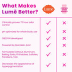 Lume Whole Body Deodorant - Invisible Cream Tube - 72 Hour Odor Control - Doctor Developed - Aluminum Free. Baking Soda Free and Skin Loving - 3.0 Ounce (Pack of 2) (Vanilla Bliss)